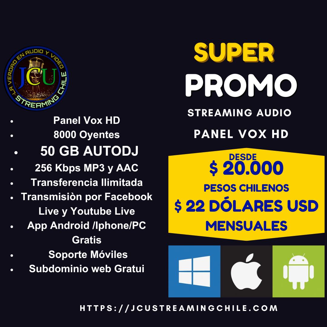 JCU STREAMING CHILE - SUPER PROMO 2