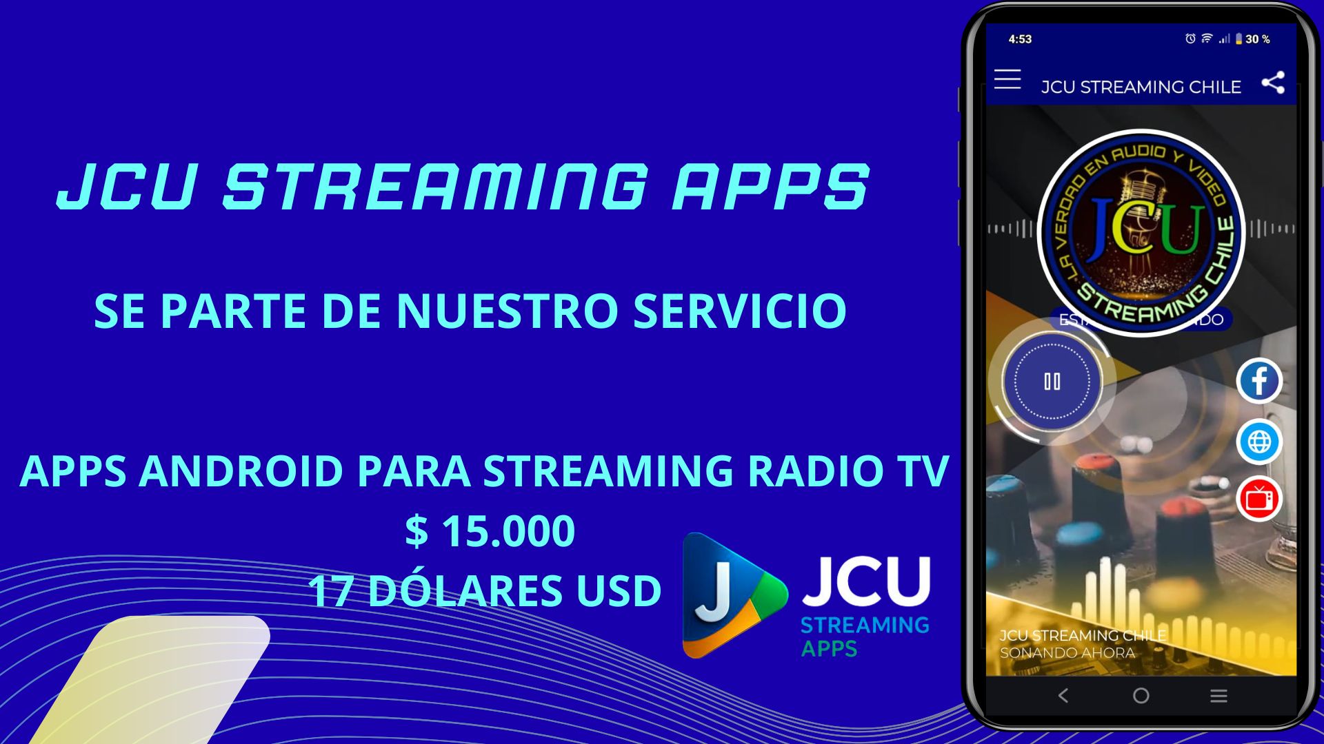 SUBE TU APP A JCU STREAMING